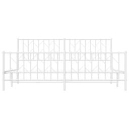 Berkfield Home Metal Bed Frame without Mattress with Footboard¬†White 183x213cm in White - Size: 183x213 cm - thumbnail 5