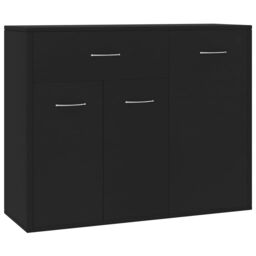Sideboard Black 88x30x70 cm Engineered Wood - thumbnail 3