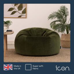 icon Kingston Classic Velvet Bean Bag Chair Ochre Yellow Bean Bags in Olive - thumbnail 5