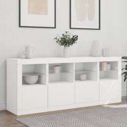Berkfield Home Sideboard with LED Lights White 163x37x67 cm - Size: 163 x 37 x 67 cm - thumbnail 3
