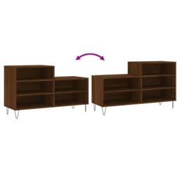 Berkfield Home Shoe Cabinet Brown Oak 102x36x60 cm Engineered Wood - Size: 102 x 36 x 60 cm - thumbnail 7