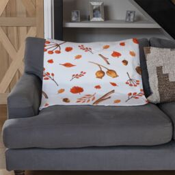 Benjamin Tate Design Acorns & Leaves Blanket in Natural - Size: 120 cm x 150 cm - thumbnail 2