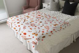 Benjamin Tate Design Acorns & Leaves Blanket in Natural - Size: 120 cm x 150 cm - thumbnail 3