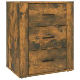 Berkfield Home Bedside Cabinet Smoked Oak 50x36x60 cm Engineered Wood in Brown - Size: 50 x 36 x 60 cm - thumbnail 1