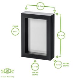 "Nicola Spring 3D Box Photo Frames - 4"" x 6"" - White - Pack of 5" - thumbnail 4