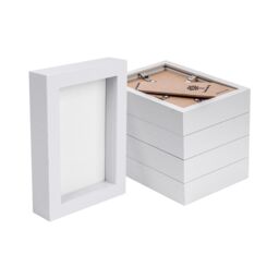 "Nicola Spring 3D Box Photo Frames - 4"" x 6"" - White - Pack of 5" - thumbnail 1
