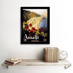 "Artery8 Travel Amalfi Coast Beach Italia Italy 12x16"" Framed Art Print - Size: W12"" x H16""" - thumbnail 2