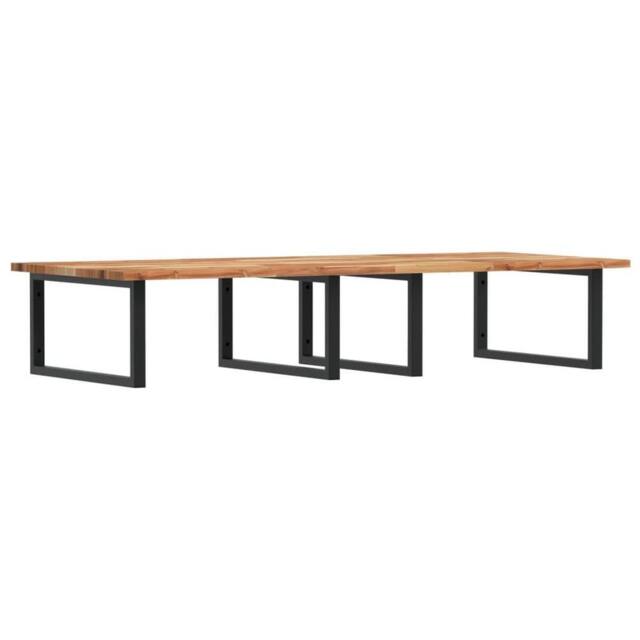 Berkfield Home Basin Shelf Wall Mounted Steel & Solid Wood Acacia in Brown - image 1