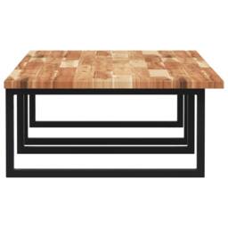 Berkfield Home Basin Shelf Wall Mounted Steel & Solid Wood Acacia in Brown - thumbnail 5