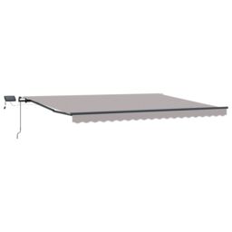 Berkfield Home Manual Retractable Awning with LED Light Grey 400x350 cm - thumbnail 4