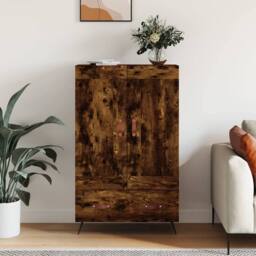 Berkfield Home Highboard Smoked Oak 69.5x31x115 cm Engineered Wood in Brown - thumbnail 2