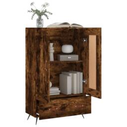 Berkfield Home Highboard Smoked Oak 69.5x31x115 cm Engineered Wood in Brown - thumbnail 4
