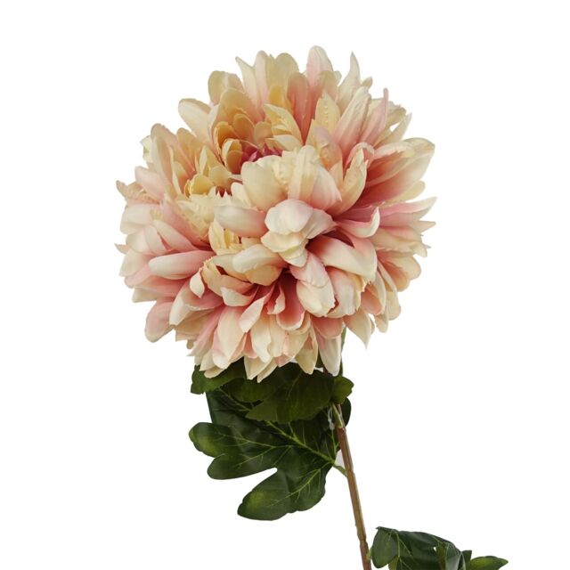 Leaf 75cm Artificial Extra Large Reflex Chrysanthemum Pink - image 1