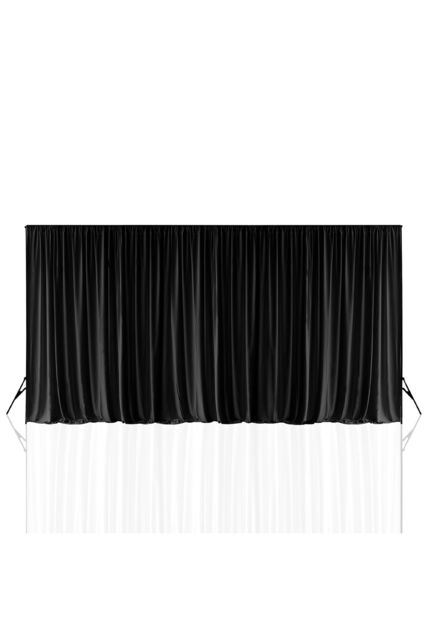 Neel Blue Spandex Backdrop Curtain, Wrinkle-Free Polyester Fabric Backdrop Panel, 3x6 Metres in Black - image 1