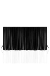 Neel Blue Spandex Backdrop Curtain, Wrinkle-Free Polyester Fabric Backdrop Panel, 3x6 Metres in Black
