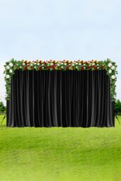 Neel Blue Spandex Backdrop Curtain, Wrinkle-Free Polyester Fabric Backdrop Panel, 3x6 Metres in Black - thumbnail 7
