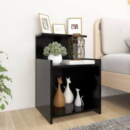 Berkfield Home Durable Bed Cabinet Black 40x35x60 cm Engineered Wood - Size: 40 x 35 x 60 cm - thumbnail 2