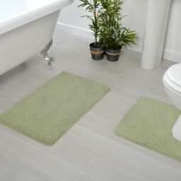 Allure Bath Fashions Luxury Microfibre Pedestal Mat Non-Slip in Light Green - thumbnail 2