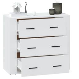Berkfield Home Sideboard White 80x33x70 cm Engineered Wood - Size: 80 x 33 x 70 cm - thumbnail 8