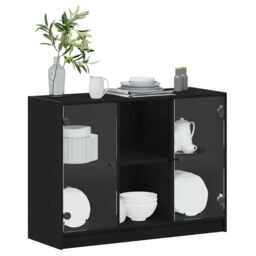 Berkfield Home Sideboard Black Oak 102x37x75, 5 cm Engineered Wood - thumbnail 3