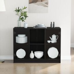 Berkfield Home Sideboard Black Oak 102x37x75, 5 cm Engineered Wood - thumbnail 4