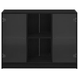 Berkfield Home Sideboard Black Oak 102x37x75, 5 cm Engineered Wood - thumbnail 7