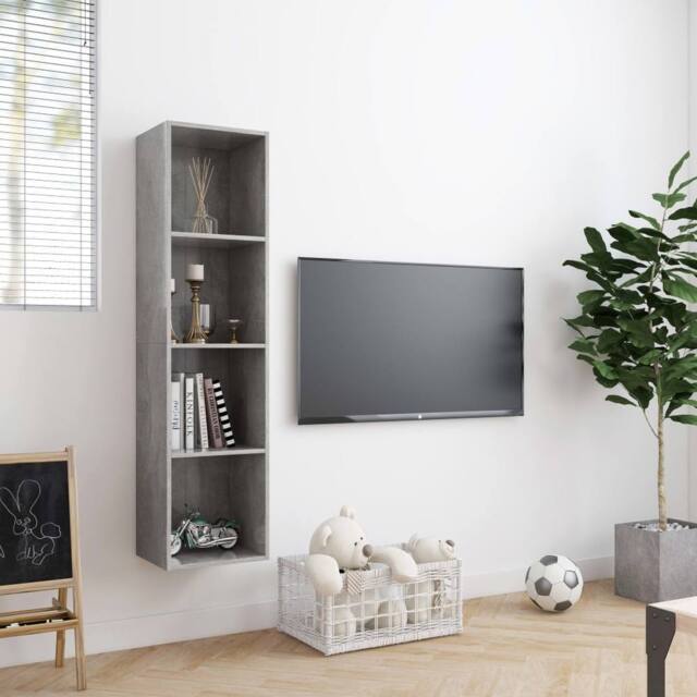 Berkfield Home Classic Book Cabinet/TV Cabinet Concrete Grey 143x30x36 cm - Size: 143 x 30 x 36 cm - image 1