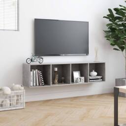 Berkfield Home Classic Book Cabinet/TV Cabinet Concrete Grey 143x30x36 cm - Size: 143 x 30 x 36 cm - thumbnail 4