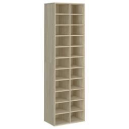 Berkfield Home Shoe Cabinet Sonoma Oak 54x34x183 cm Engineered Wood in Light Oak - Size: 54 x 34 x 183 cm - thumbnail 3
