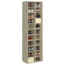 Berkfield Home Shoe Cabinet Sonoma Oak 54x34x183 cm Engineered Wood in Light Oak - Size: 54 x 34 x 183 cm - thumbnail 1