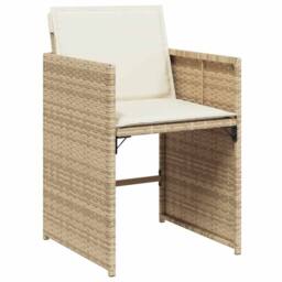 Berkfield Home Garden Dining Set - Beige, Black, Cream White in Beige - thumbnail 5