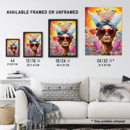 "Artery8 Multicoloured Magnificent Maximalist Modern Day Greek God Hermes Extra Large XL Unframed Wall Art Poster Print - Size: W24"" x H32""" - thumbnail 3