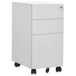 Berkfield Home Mobile File Cabinet Light Grey 30x45x59 cm Steel - Size: 30 x 45 x 59 cm - thumbnail 2