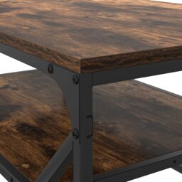 Berkfield Home Coffee Table with Shelf Smoked Oak 90x50x40 cm Engineered Wood in Brown - Size: 90 x 50 x 40 cm - thumbnail 8