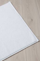 Soak&Sleep White Textured Cotton Bath Mat - thumbnail 1