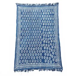 KDMD Handmade Indigo Throw - 170x120cm - Chhota Flower in Blue - Size: 170x120 cm - thumbnail 2