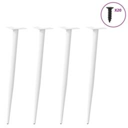 Berkfield Home Coffee Table Legs Conical Shape 4 pcs White 72-73 cm Steel - thumbnail 3