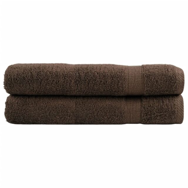 Berkfield Home Premium Towels SOLUND 2pcs Brown 100x200cm 600gsm - image 1