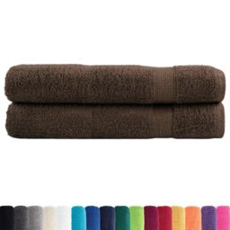 Berkfield Home Premium Towels SOLUND 2pcs Brown 100x200cm 600gsm - thumbnail 2