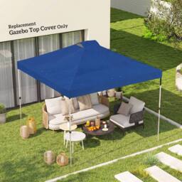 OUTSUNNY Gazebo Roof Replacement UV50+ Waterproof for 3 x 3 m Frame in Blue - Size: 3000mm x 3000mm - thumbnail 1