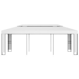 Berkfield Home Gazebo with Double Roof 3x6 m White - thumbnail 2