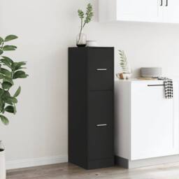 Berkfield Home Elegant Apothecary Cabinet Black 30x41x118 cm Engineered Wood - Size: 30 x 41 x 118 cm - thumbnail 4