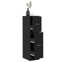 Berkfield Home Elegant Apothecary Cabinet Black 30x41x118 cm Engineered Wood - Size: 30 x 41 x 118 cm - thumbnail 2