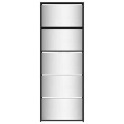 Berkfield Home Shoe Cabinet with Mirror 5-Layer Black 63x17x169.5 cm - thumbnail 5
