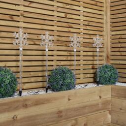 Samuel Alexander Set of 4 Plastic Crystal Snowflake Pathfinder Lights with White LEDs - thumbnail 5