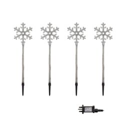 Samuel Alexander Set of 4 Plastic Crystal Snowflake Pathfinder Lights with White LEDs - thumbnail 9