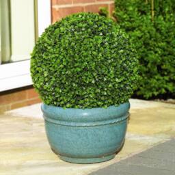 Primrose Artificial Topiary Boxwood Ball With Chain 28cm x2 Pair in Green - thumbnail 2