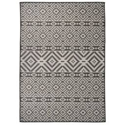 Berkfield Home Outdoor Flatweave Rug 120x170 cm Black Stripes - Size: Medium - thumbnail 2