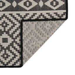 Berkfield Home Outdoor Flatweave Rug 120x170 cm Black Stripes - Size: Medium - thumbnail 1