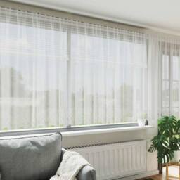 Berkfield Home Curtains with Curtains Floral White 600 x 140 cm Polyester - thumbnail 2